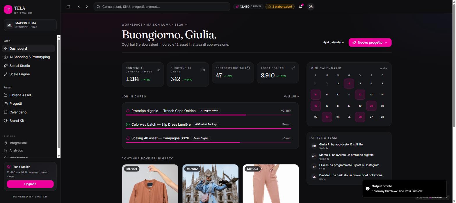 TELA by 2WATCH interface preview